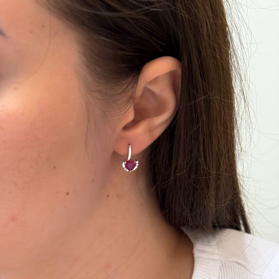 Серебряные серьги с рубином 2.118ct