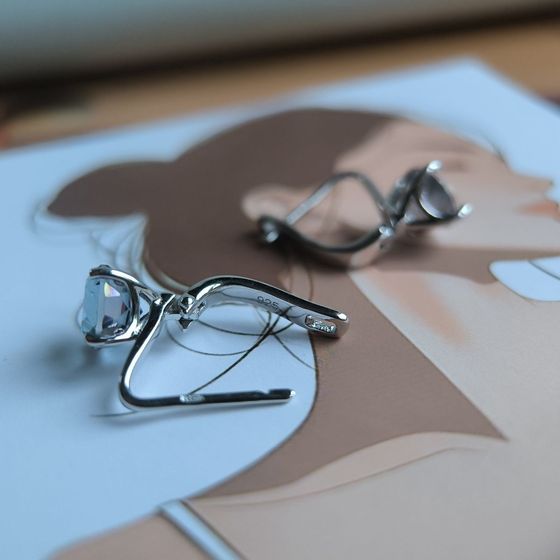 Серебряные серьги с мистик топазом