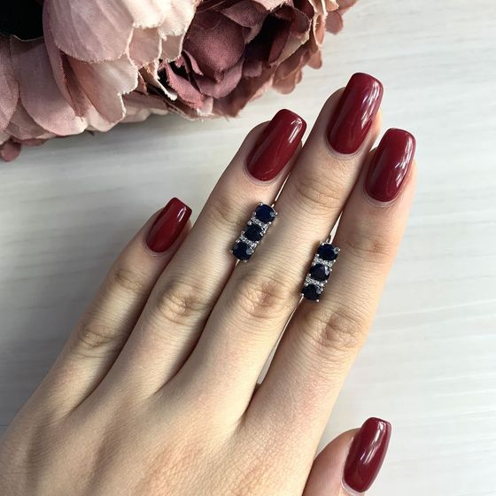Серебряные серьги с сапфиром 2.894ct