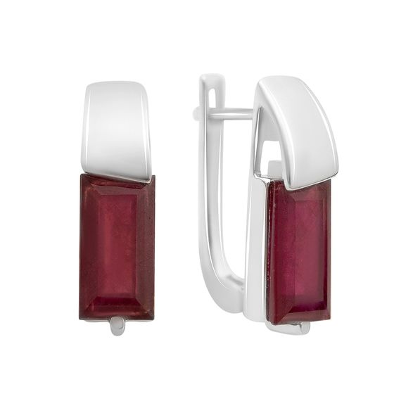 Серебряные серьги с рубином 3.844ct