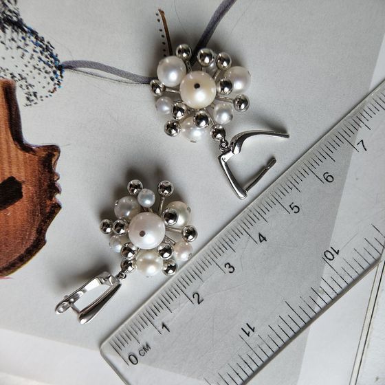 Серебряные серьги с жемчугом