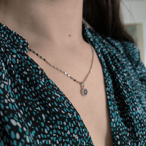 Серебряная подвеска с мистик топазом 0.6ct