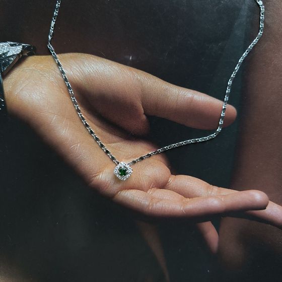 Серебряная подвеска с изумрудом nano 0.312ct