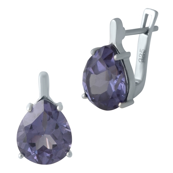 Серебряные серьги с александритом 9.22ct