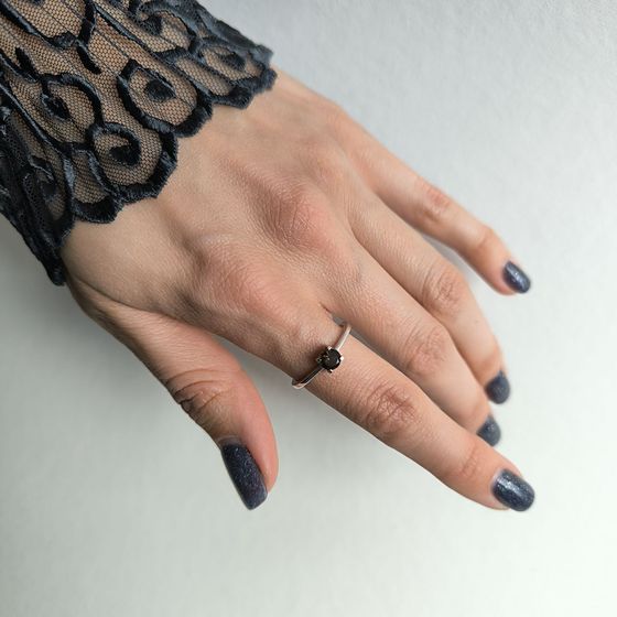 Серебряное кольцо с раухтопазом (дымчатым кварцем) 0.442ct