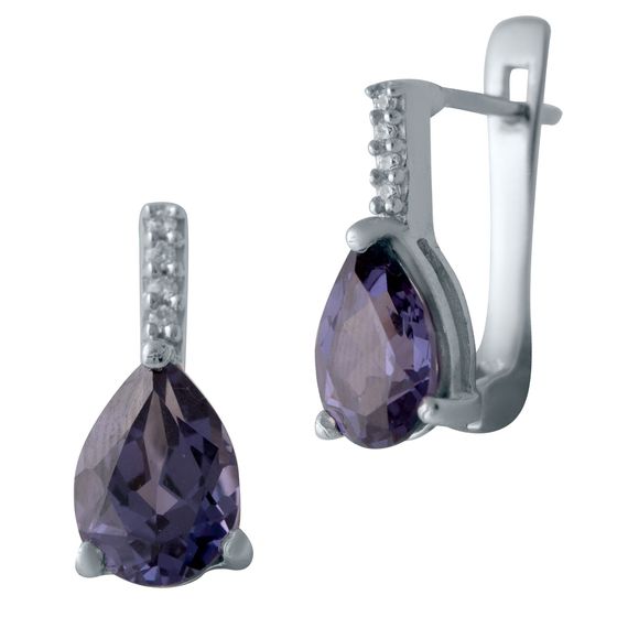 Серебряные серьги с александритом 4.228ct