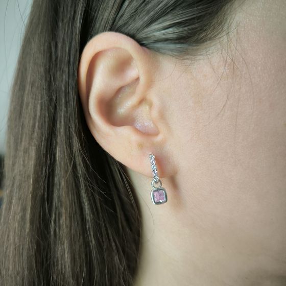 Серебряные серьги с фианитами