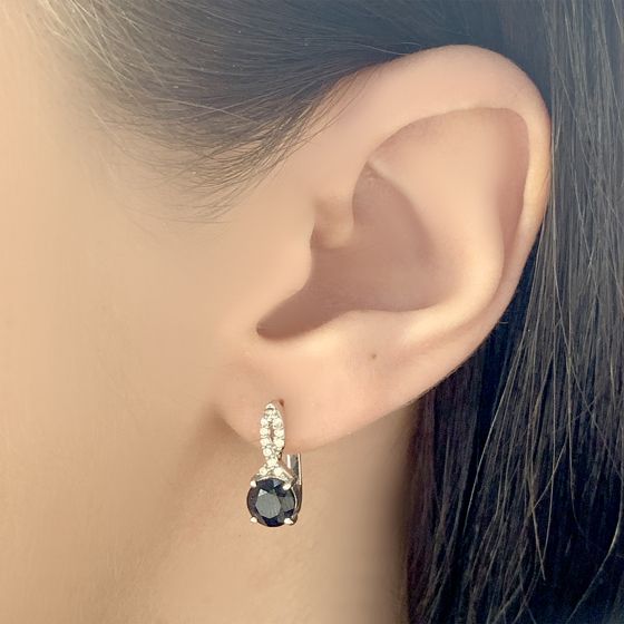 Серебряные серьги с сапфиром