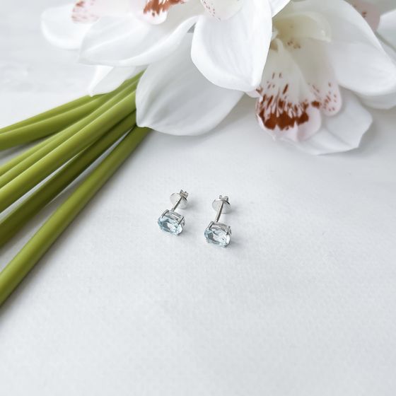 Серебряные серьги с топазом 3.133ct