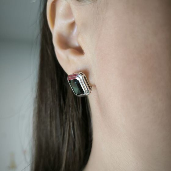 Серебряные серьги с топазом Лондон Блю 5.788ct