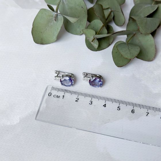Серебряные серьги с александритом 6.415ct