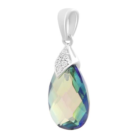 Серебряная подвеска с мистик топазом 3.365ct