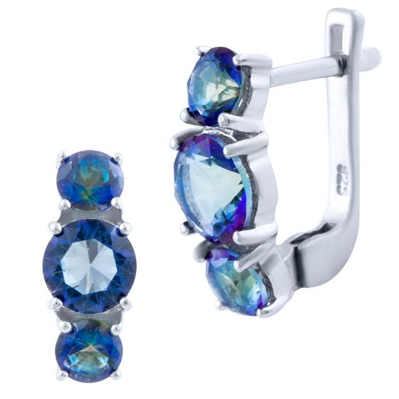 Серебряные серьги с мистик топазом 3.533ct