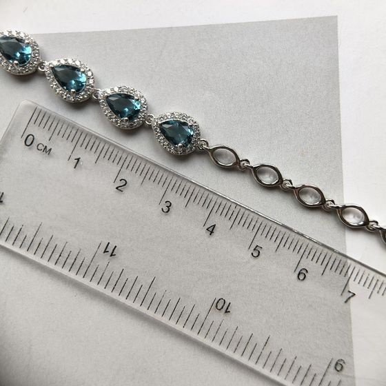 Серебряный браслет с топазом Лондон Блю 4.02ct