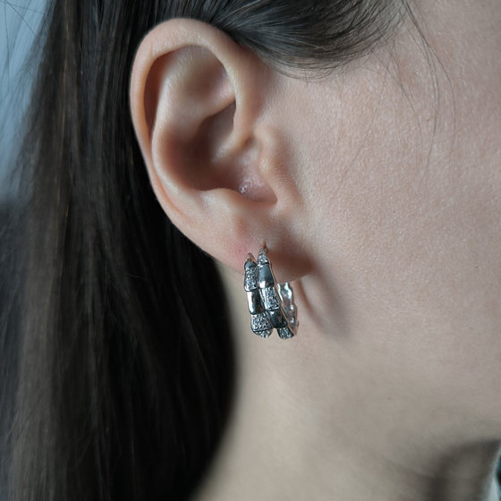 Серебряные серьги с фианитами