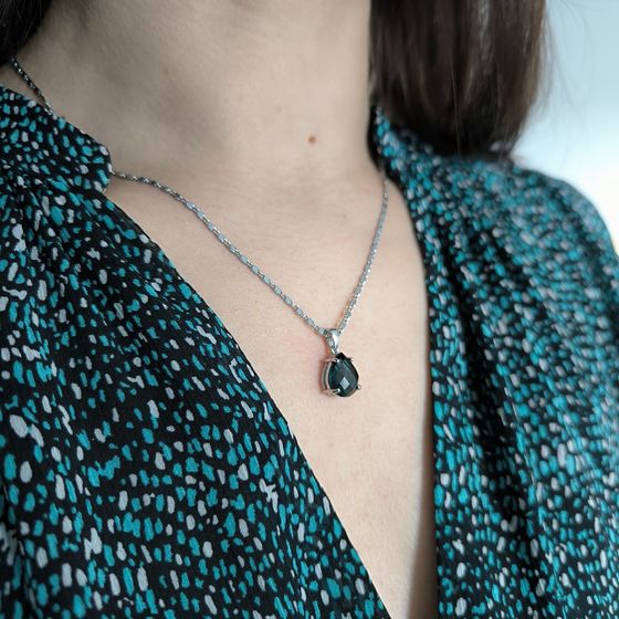 Серебряная подвеска с топазом Лондон Блю 2.903ct