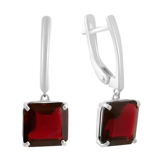 Серебряные серьги с гранатом nano 7.825ct