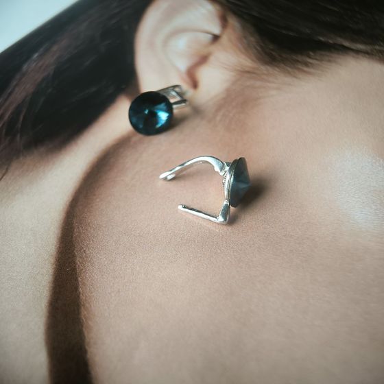 Серебряные серьги с фианитами