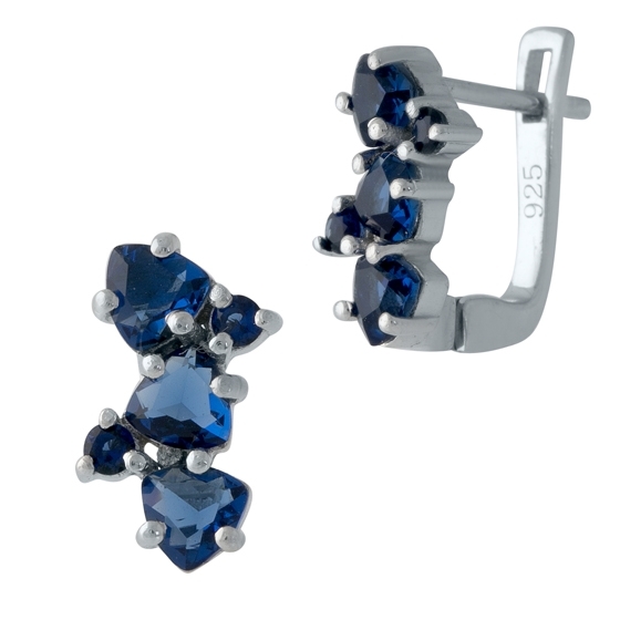 Серебряные серьги с сапфиром nano 1.405ct