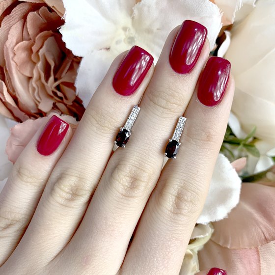 Серебряные серьги с гранатом 1.163ct