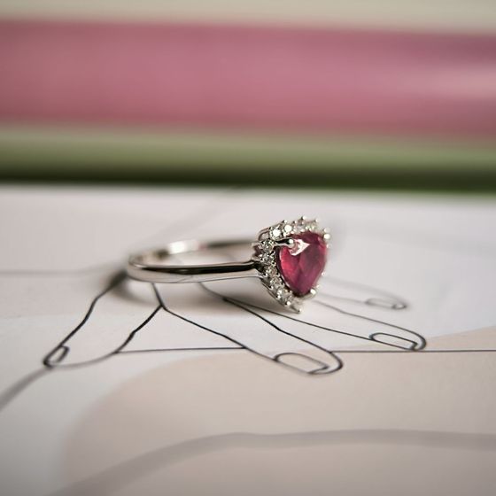 Серебряное кольцо с рубином 1.428ct