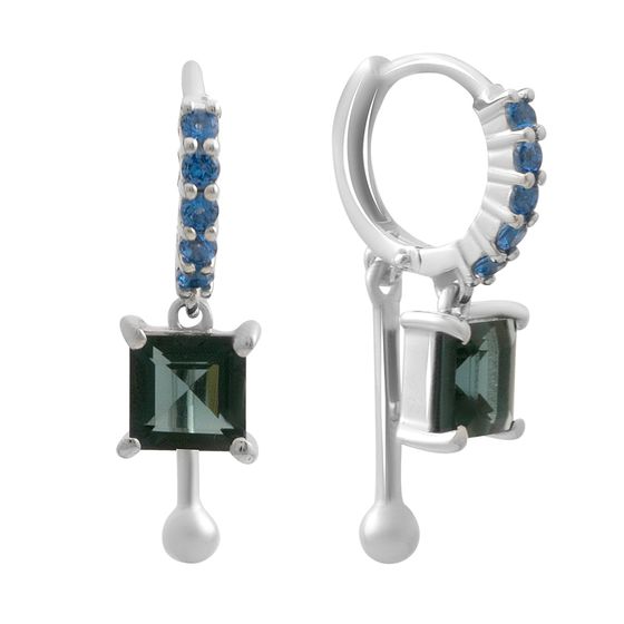 Серебряные серьги с топазом Лондон Блю 2.305ct, топазом