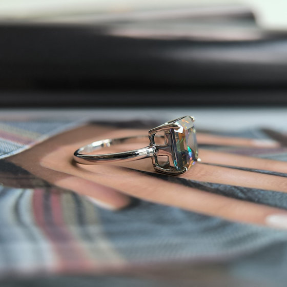 Серебряное кольцо с мистик топазом 8.56ct