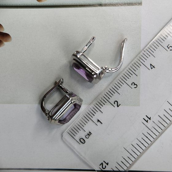 Серебряные серьги с александритом 7.658ct