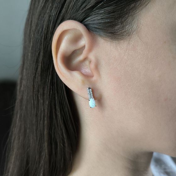 Серебряные серьги с опалом 0.883ct