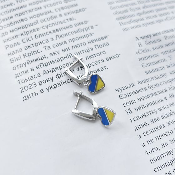 Серебряные серьги с емаллю