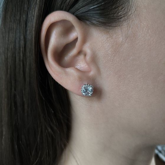 Серебряные серьги с фианитами