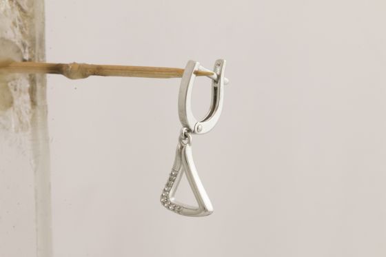 Серебряные серьги с фианитами 0.2ct