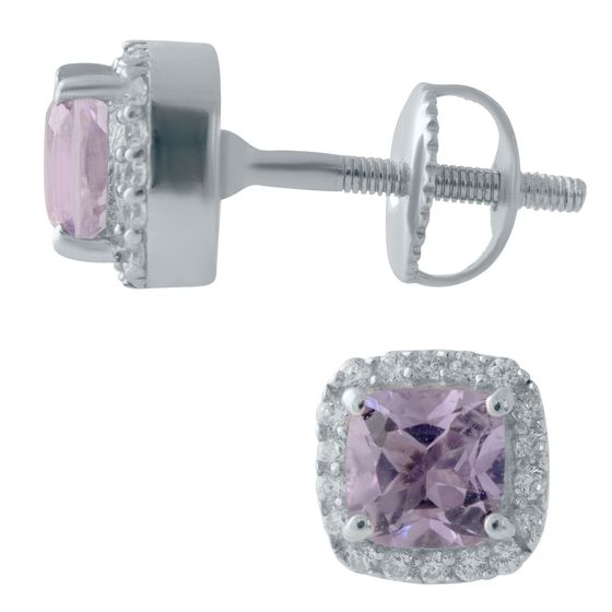 Серебряные серьги с аметистом 1.52ct