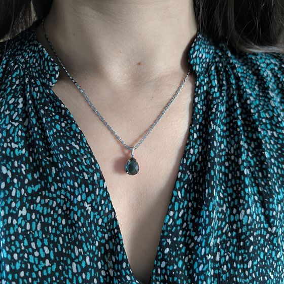 Серебряная подвеска с топазом Лондон Блю 2.903ct