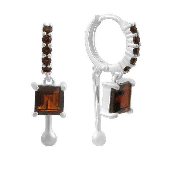 Серебряные серьги с гранатом 2.605ct