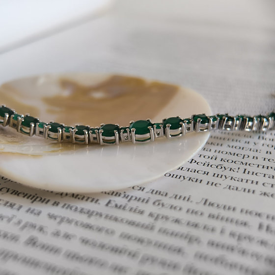 Серебряный браслет с агатом 6.338ct