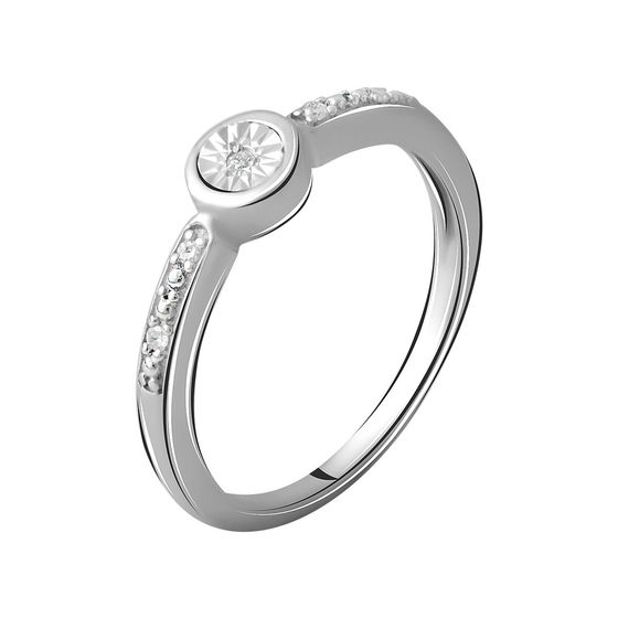 Серебряное кольцо с бриллиантом 0.05ct