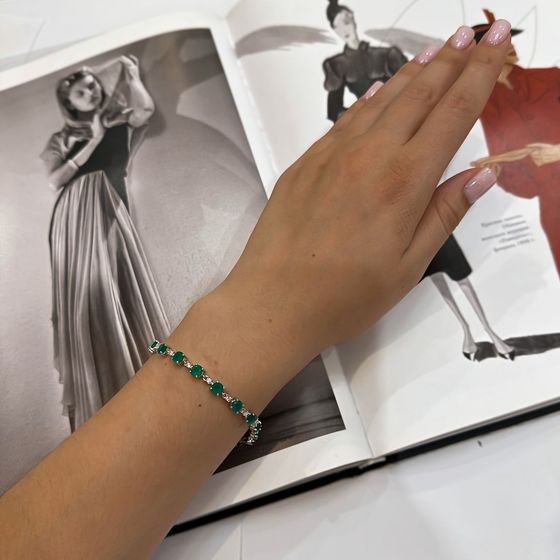 Серебряный браслет с агатом 7.518ct