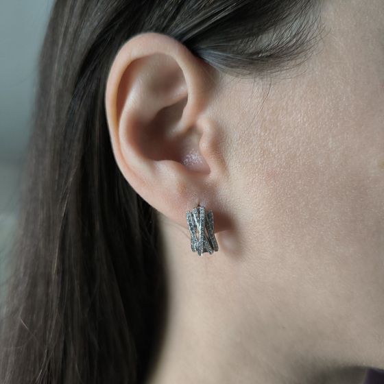 Серебряные серьги с фианитами