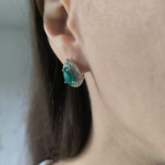 Серебряные серьги с агатом