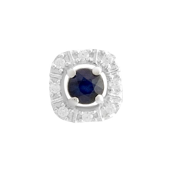 Серебряная подвеска с сапфиром 0.48ct, фианитами