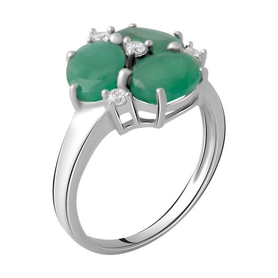 Серебряное кольцо с изумрудом 3.647ct