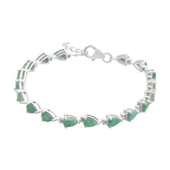 Серебряный браслет с изумрудом 6.717ct