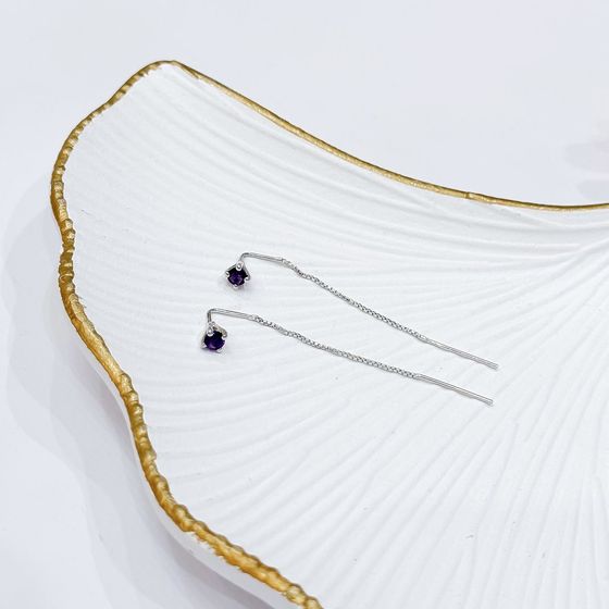 Серебряные серьги с аметистом 0.482ct