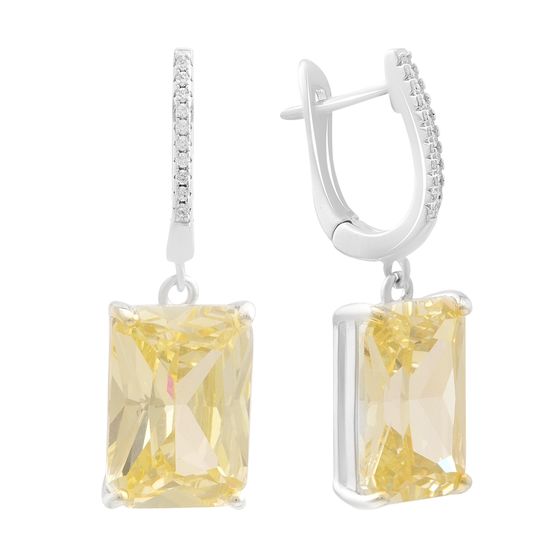 Серебряные серьги с фианитами