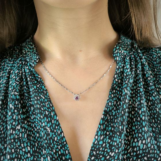 Серебряная подвеска с аметистом 0.362ct