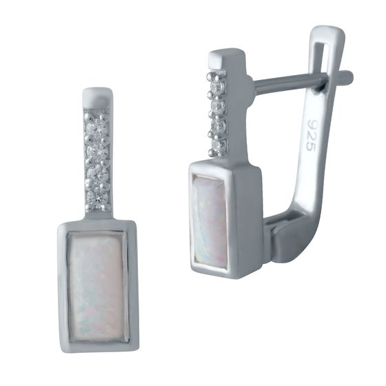 Серебряные серьги с опалом 0.395ct