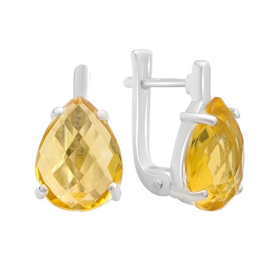 Серебряные серьги с цитрином nano 6.142ct