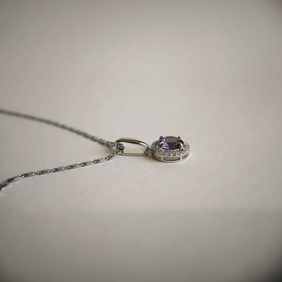 Серебряная подвеска с аметистом 2.104ct