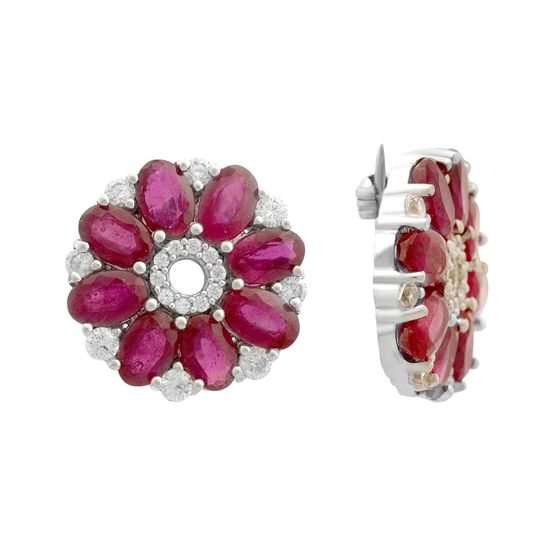 Серебряная брошка с рубином 5.546ct